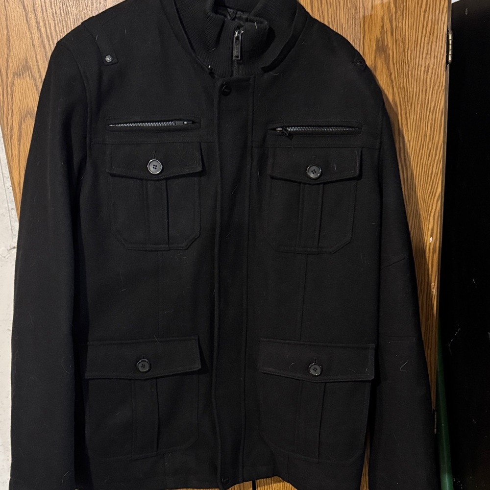 Guess Men's Black Military Jacket